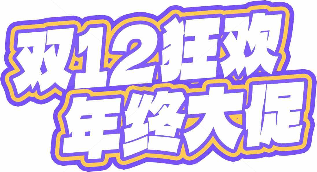 双12狂欢年终大促活动标题设计素材