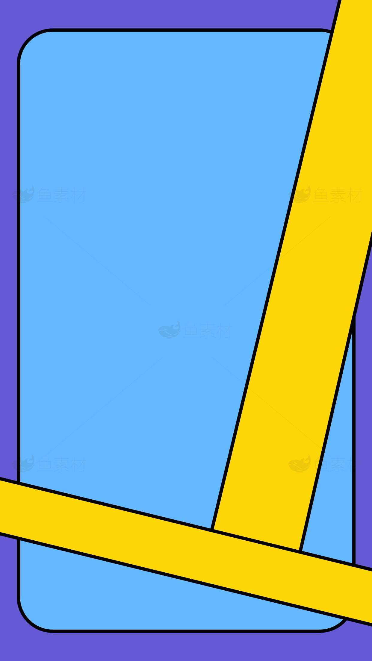 抽象几何艺术设计：蓝色与黄色的视觉冲击素材