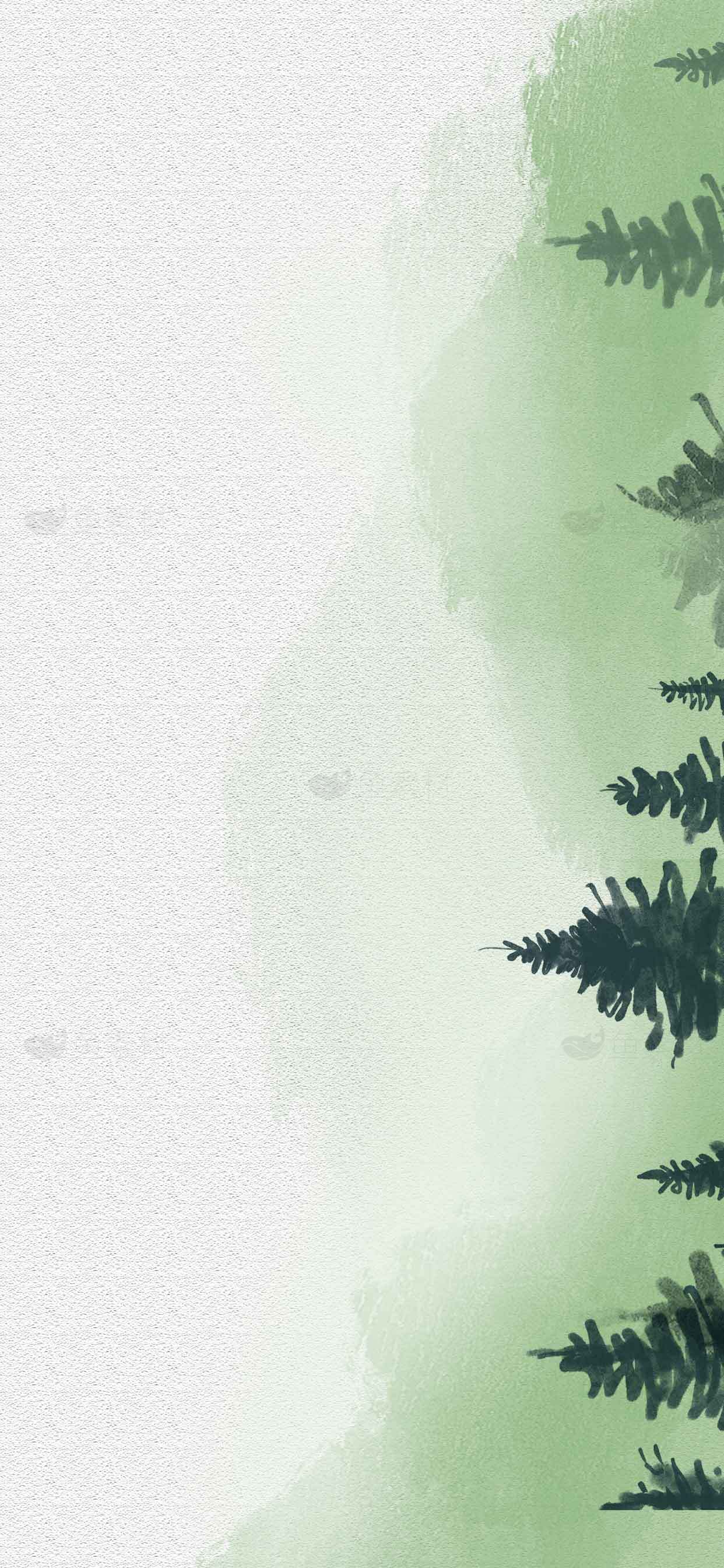 绿色森林手绘背景图片素材