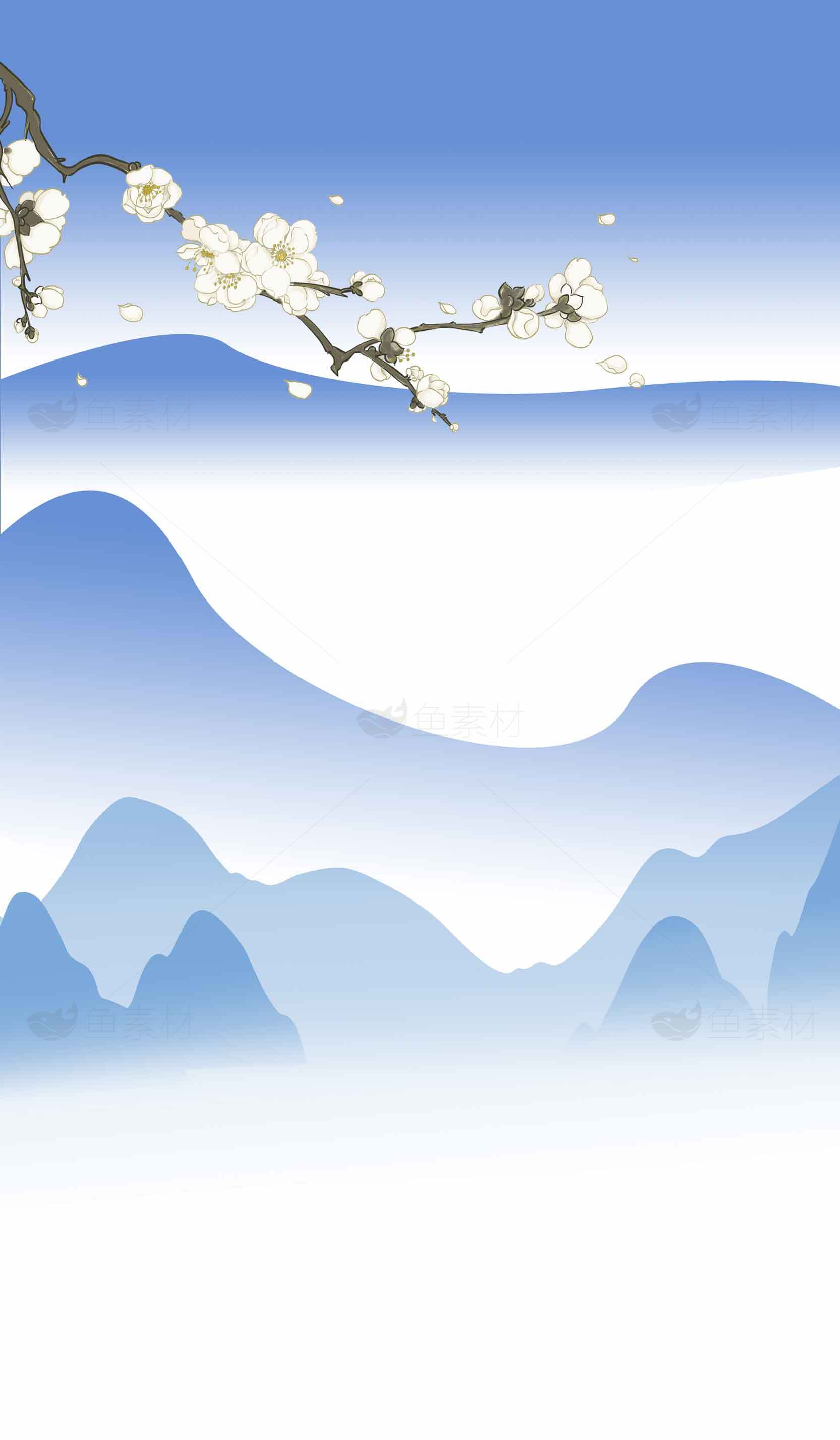 高清中国风山水画背景图片素材