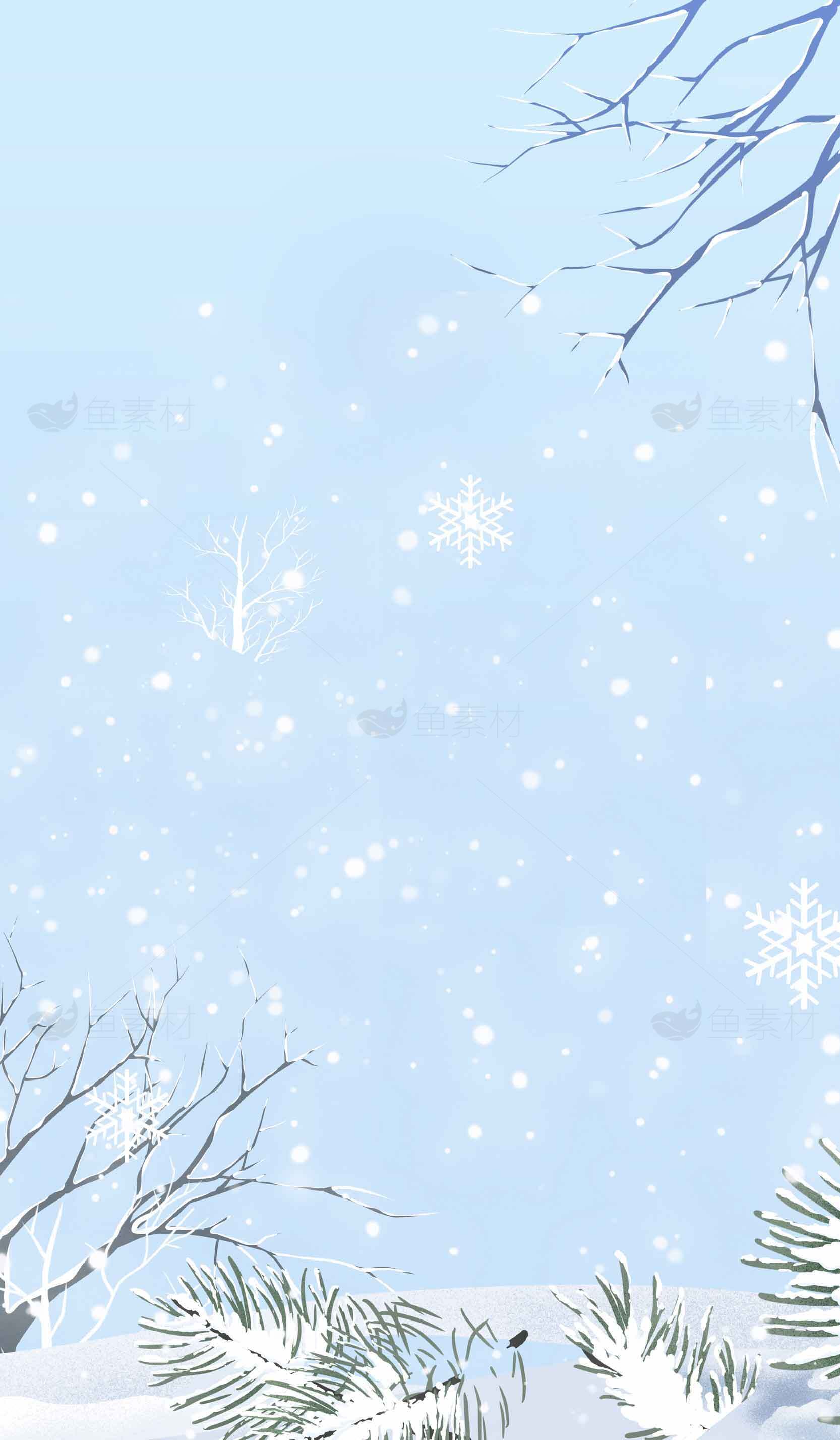 唯美冬季雪景背景图片合集素材