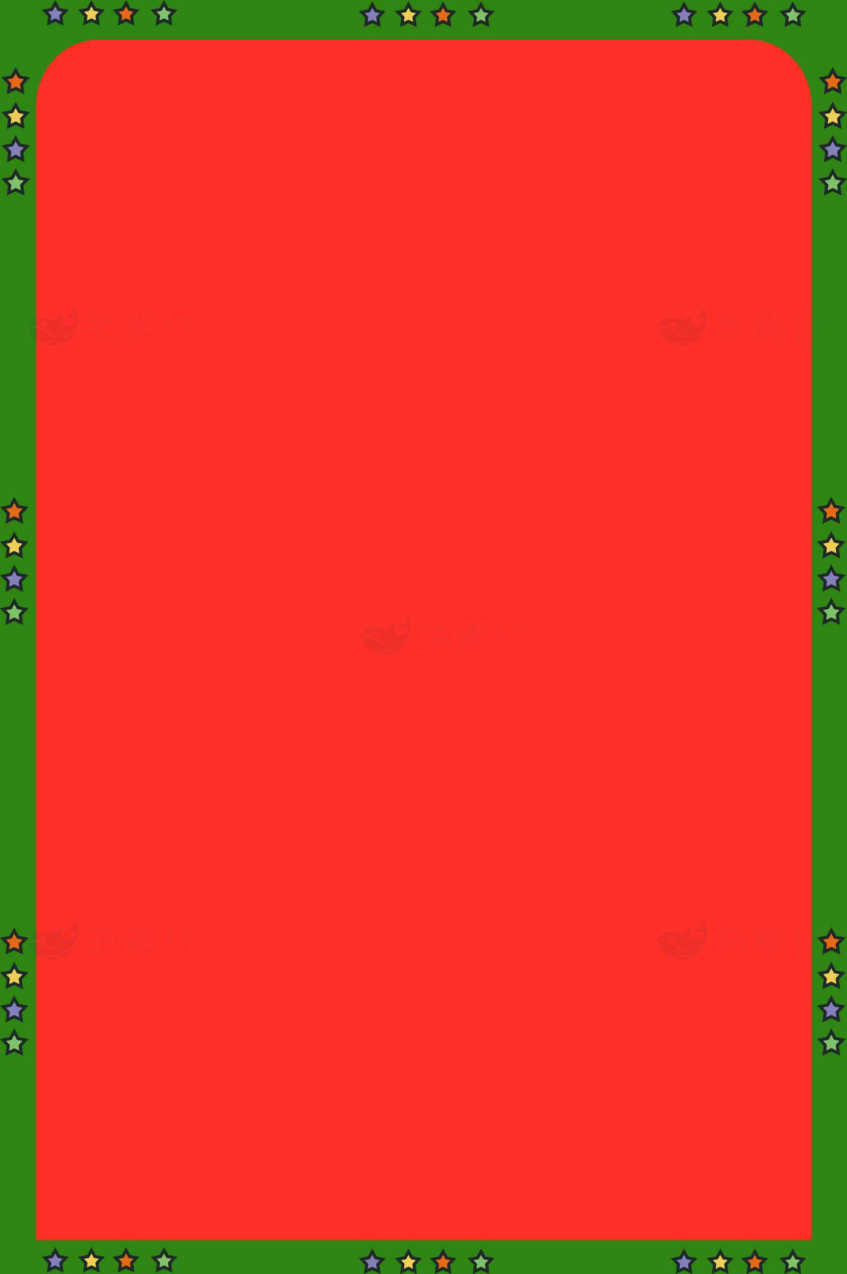 红色背景与绿色边框的节日装饰图片素材