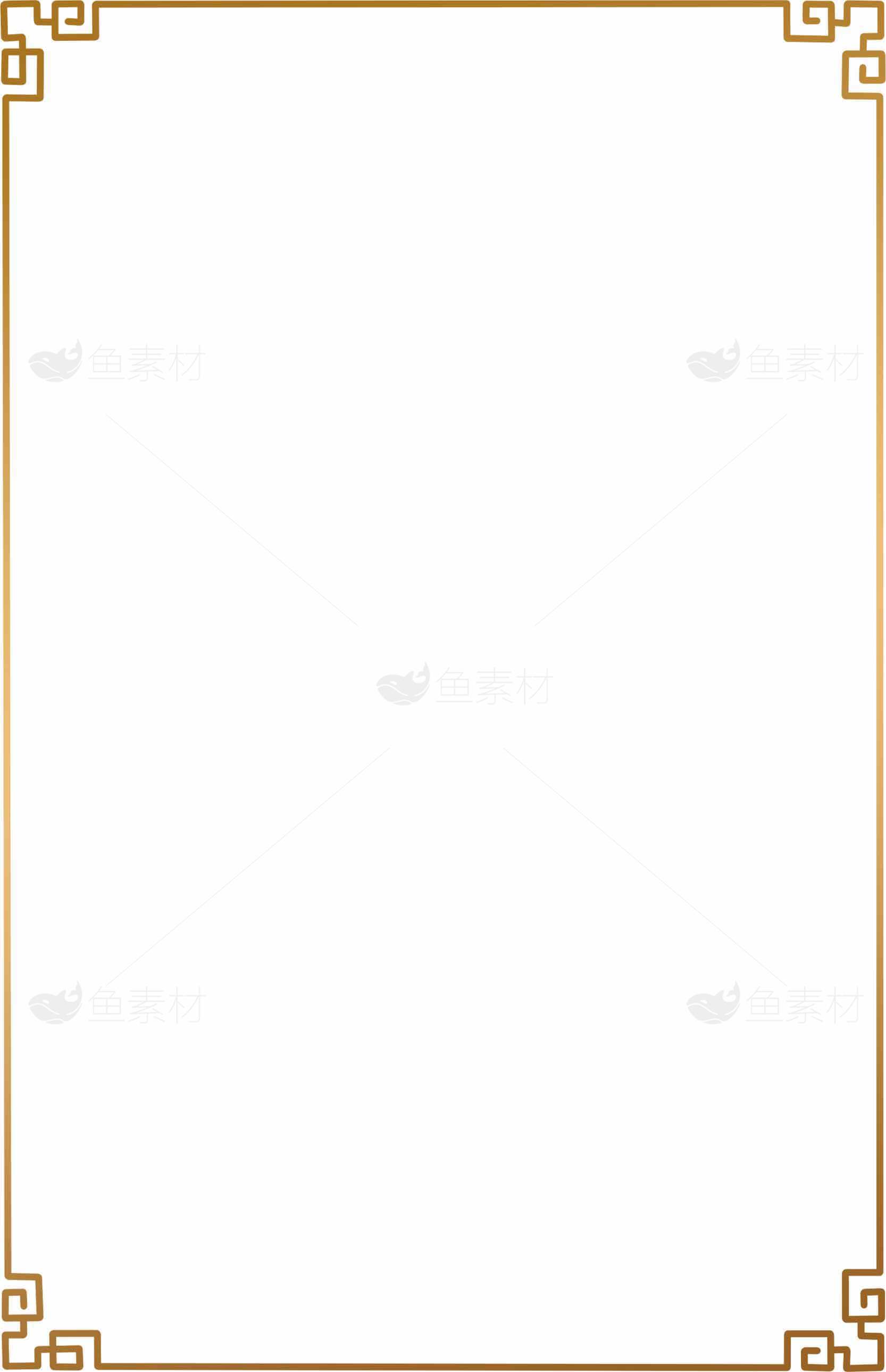 简约中式金色边框背景图片素材