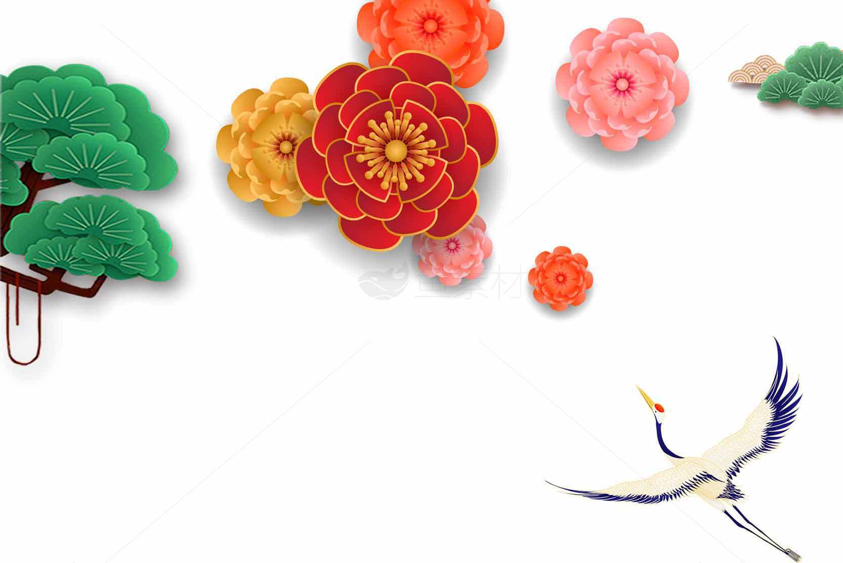 中国风花鸟图：传统艺术与自然之美素材