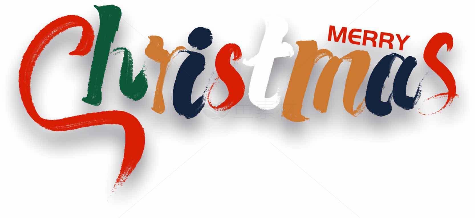 圣诞节彩色艺术字设计图片素材