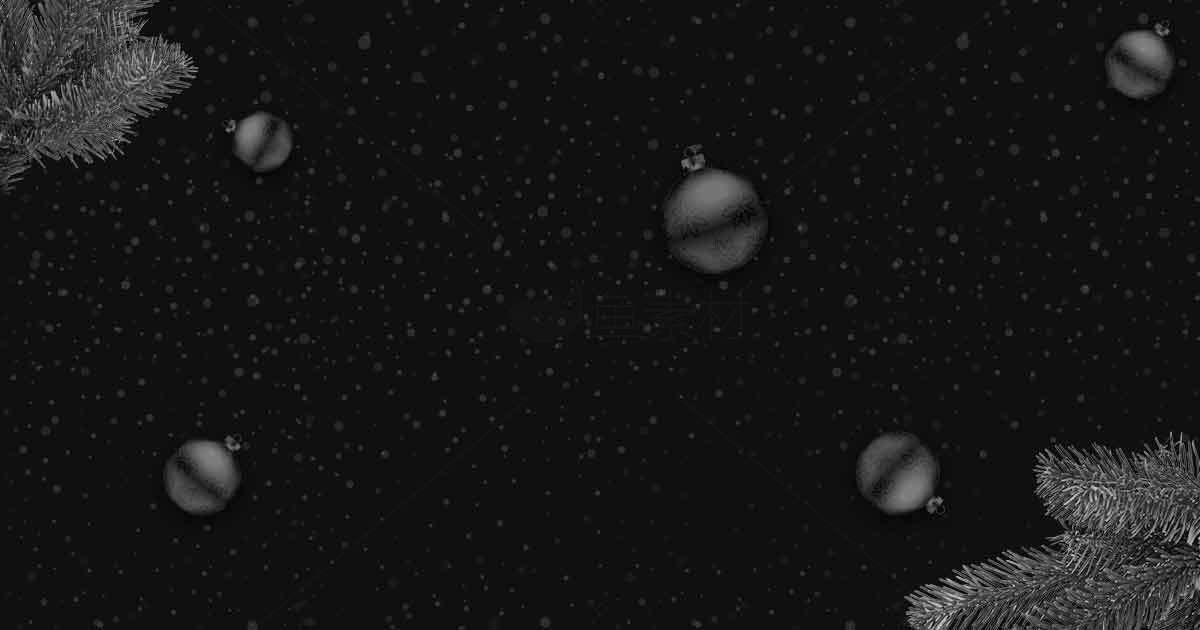 黑色背景上的圣诞装饰球图片素材