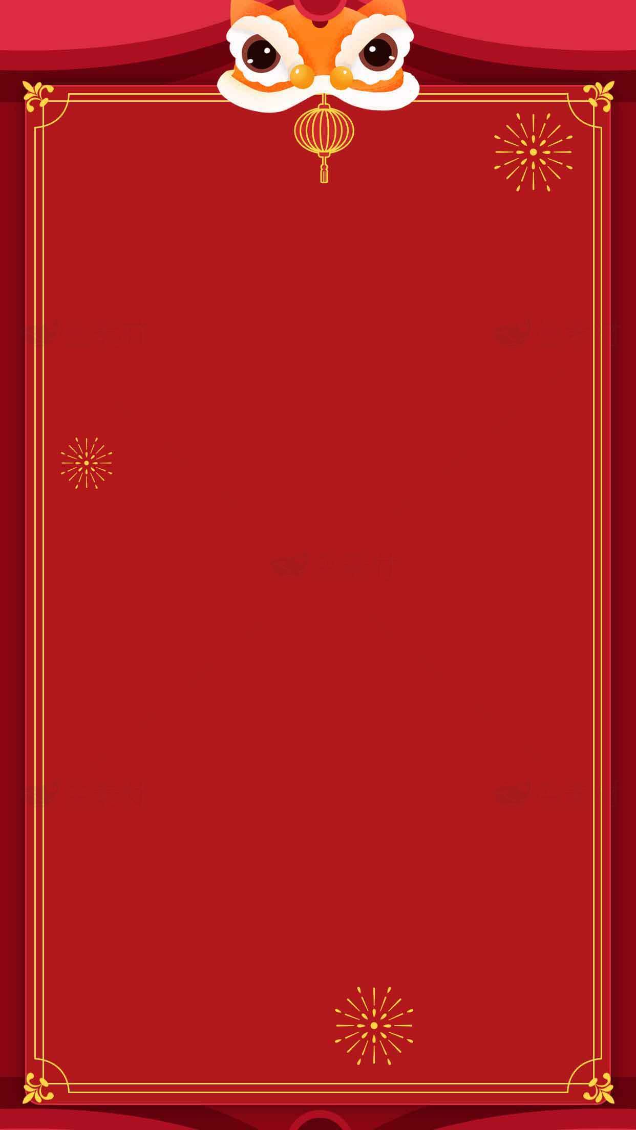 红色中国风新年背景图片素材