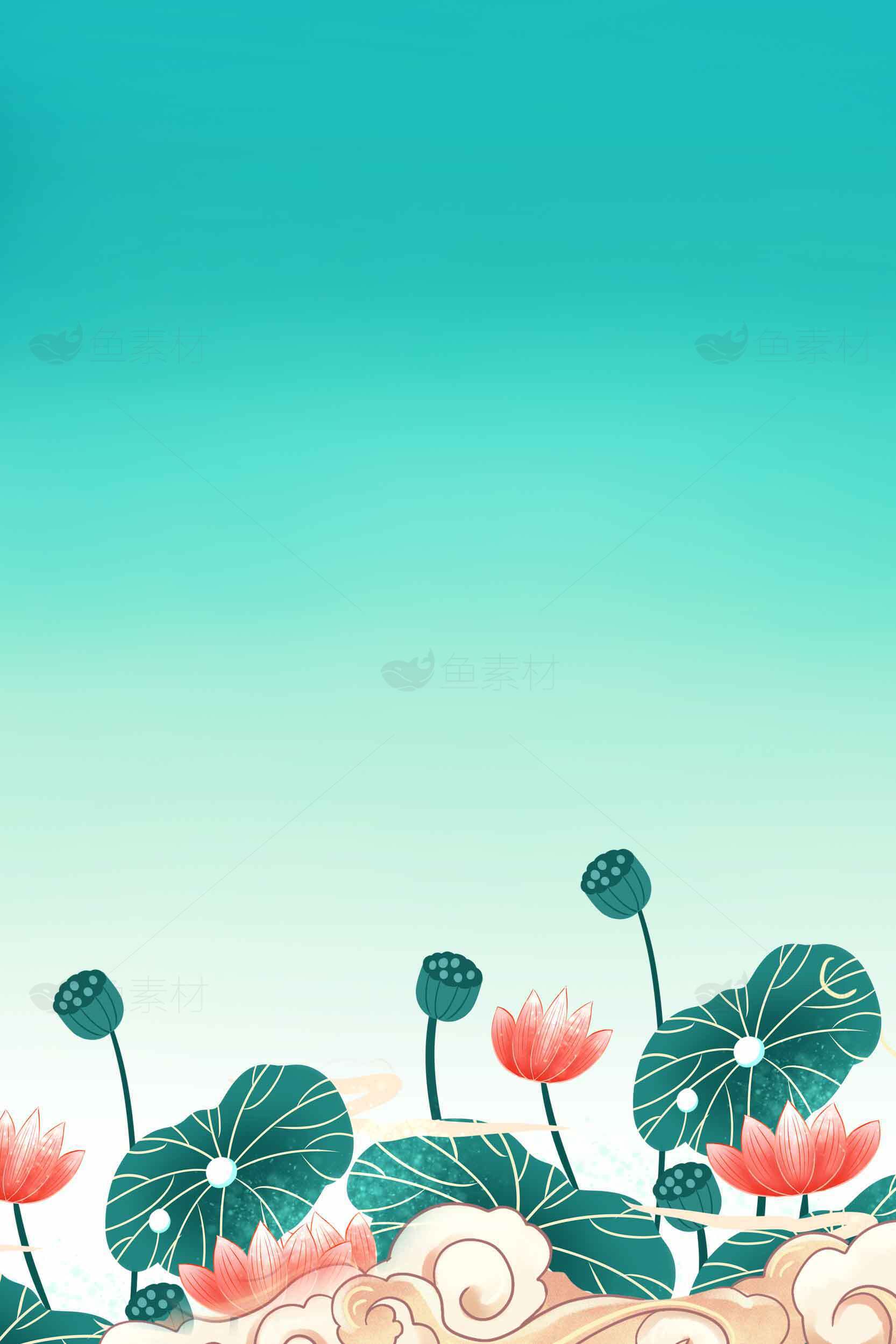 清新荷花背景图片下载素材