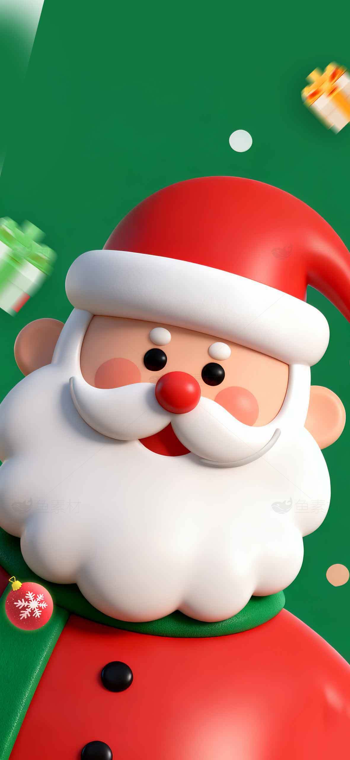 圣诞老人卡通形象高清壁纸素材