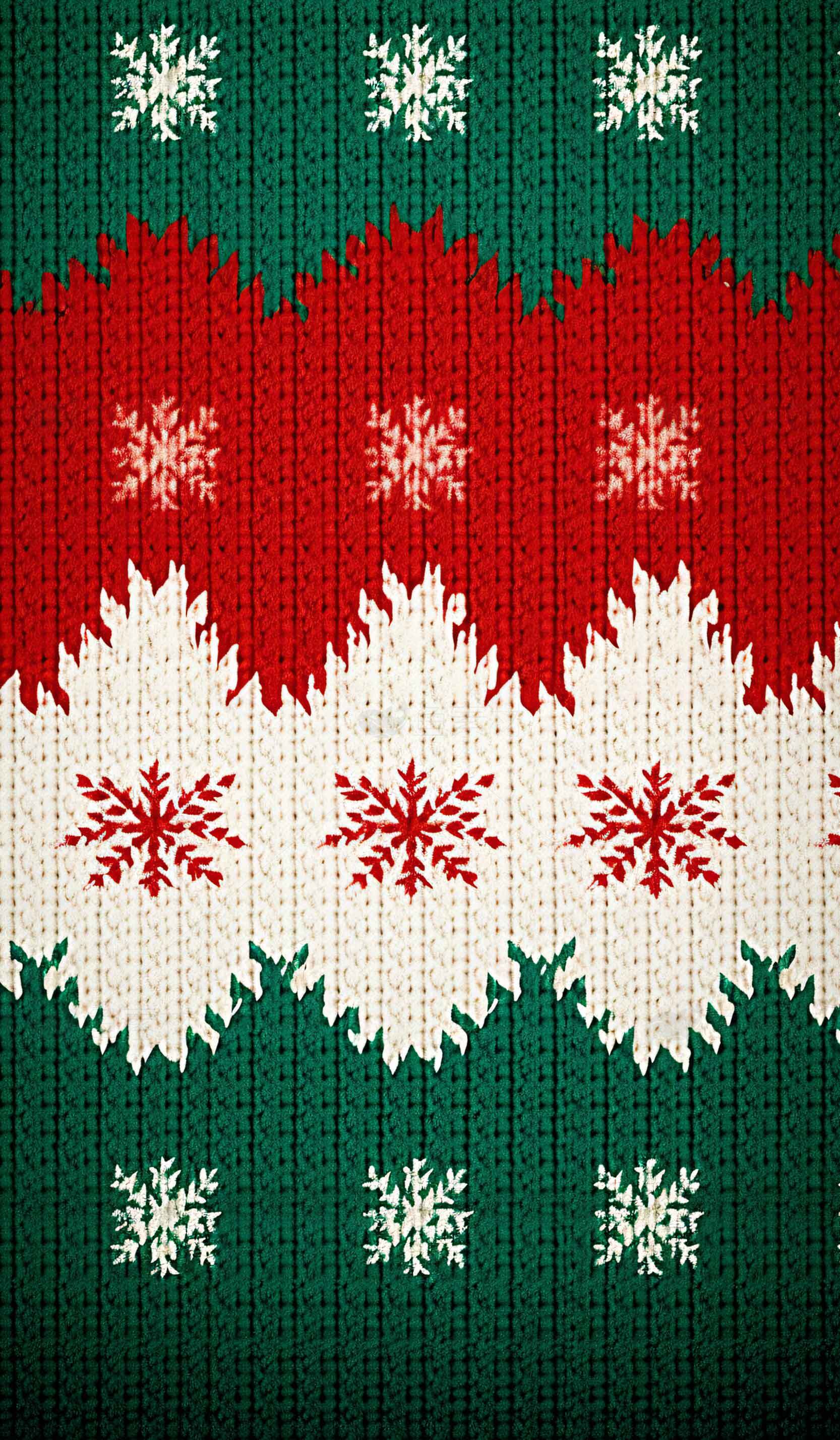 圣诞节针织风格雪花图案背景素材