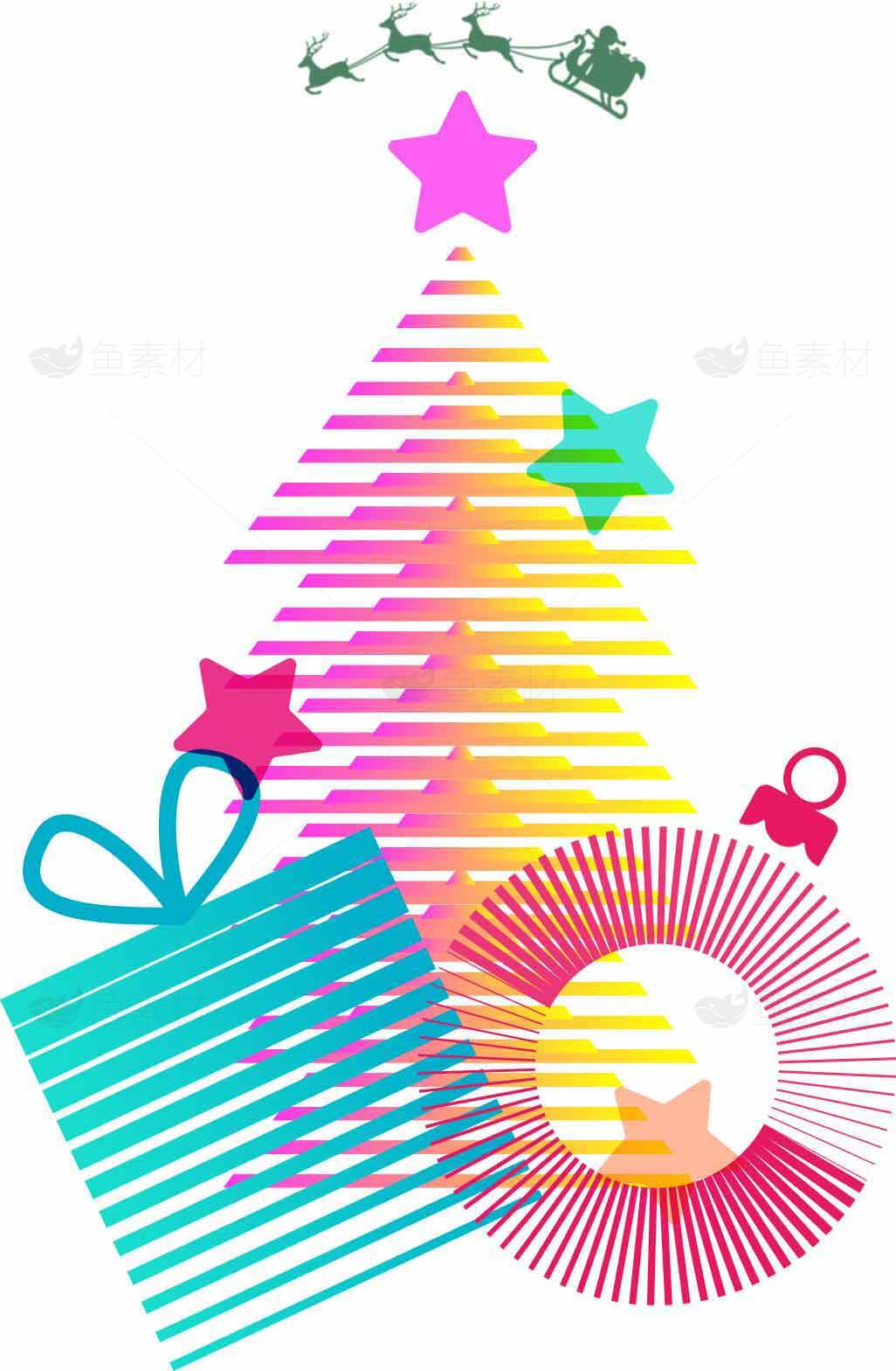 创意彩色圣诞节装饰图片设计素材