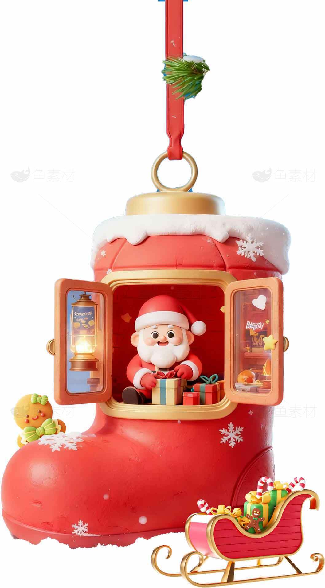 圣诞节红色靴子装饰品图片素材