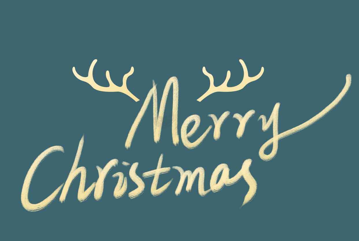 Merry Christmas手写风圣诞节祝福图片素材