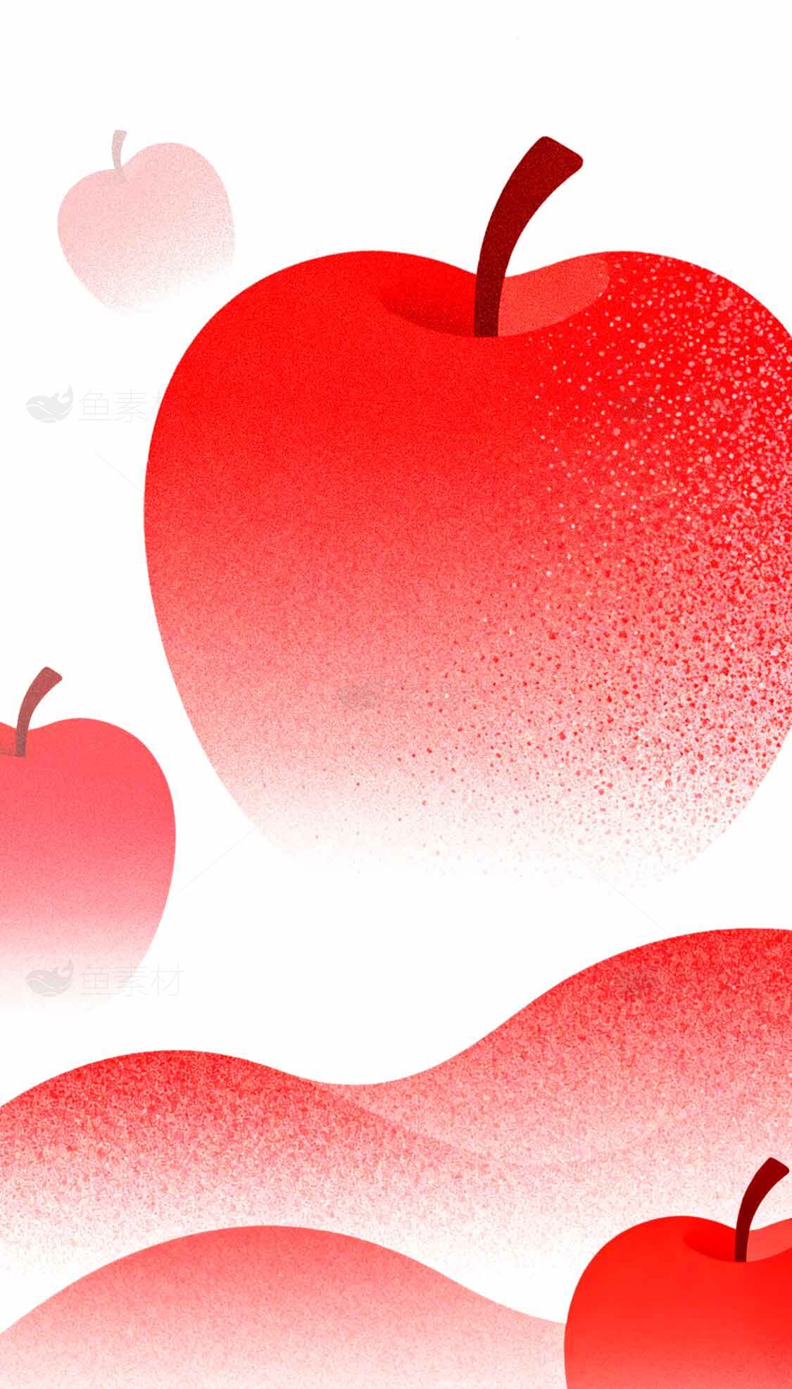 红苹果插画背景高清图片素材