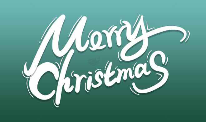 简约圣诞节祝福图片设计 | Merry Christmas 手写字体素材