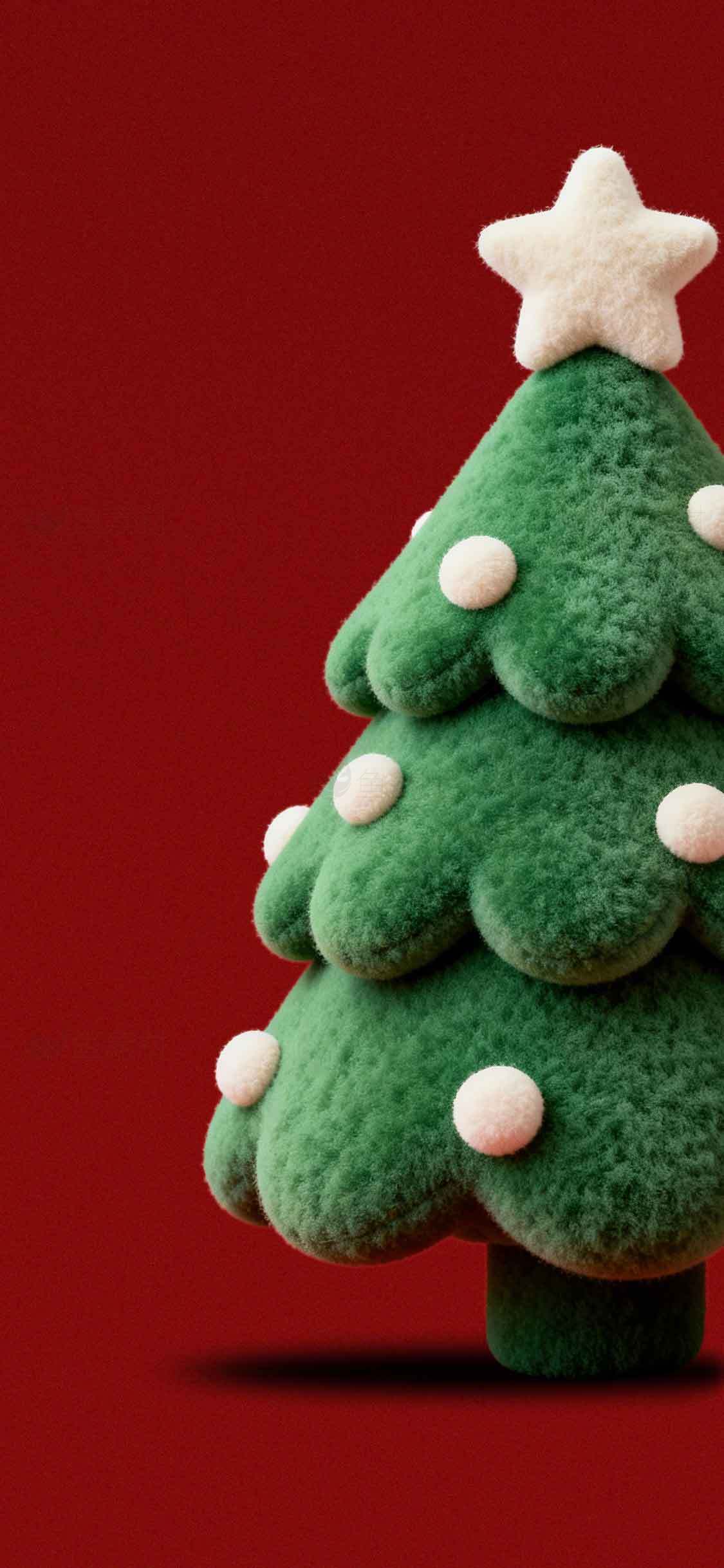 圣诞节绿色圣诞树装饰图片 | 节日氛围背景素材