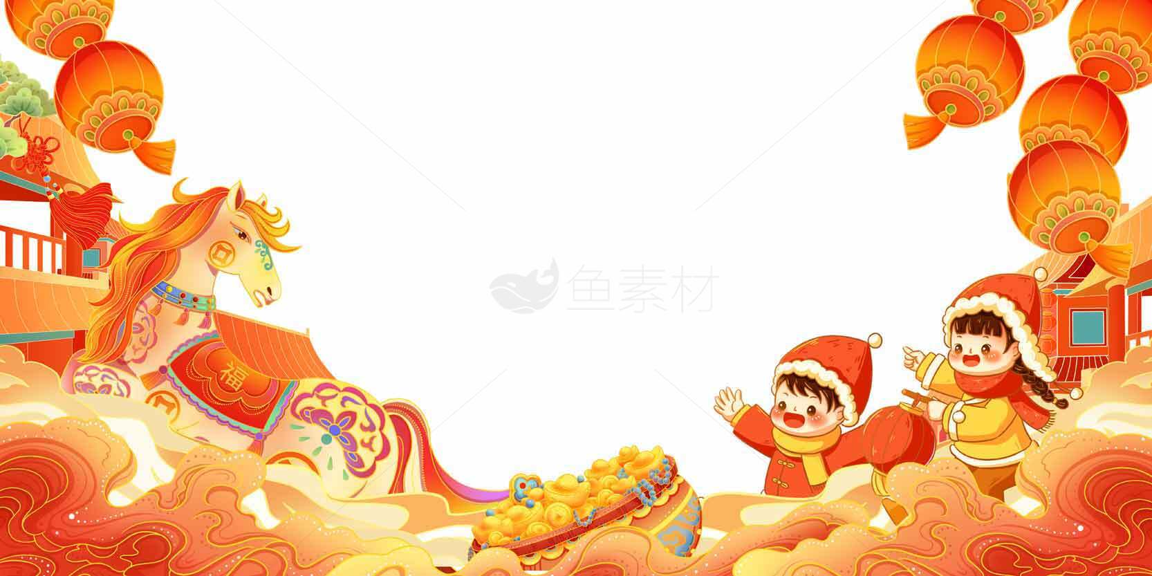 春节庆典插画背景图片素材