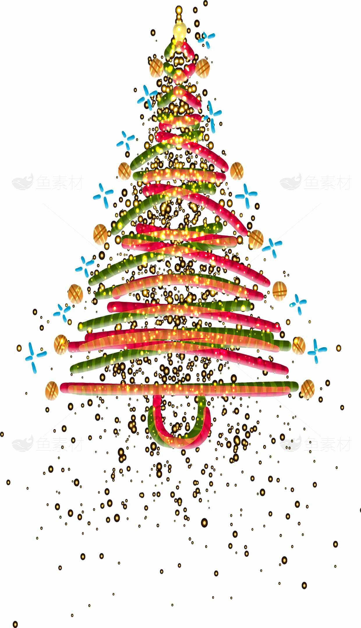 创意圣诞树装饰图片：节日气氛浓厚的设计素材