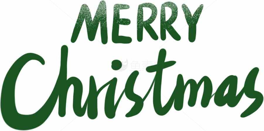 绿色手写风格圣诞节祝福图片素材