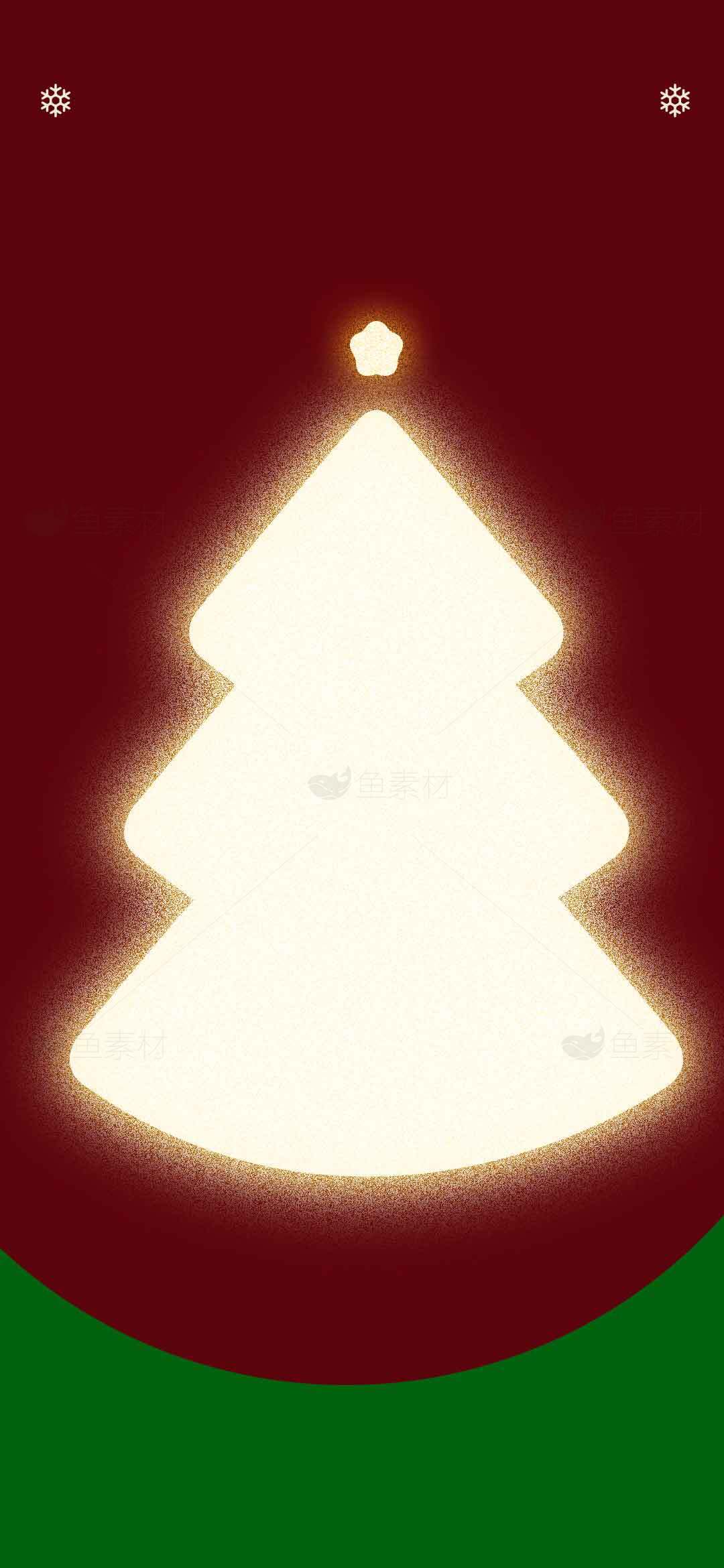 圣诞节简约发光圣诞树图片素材