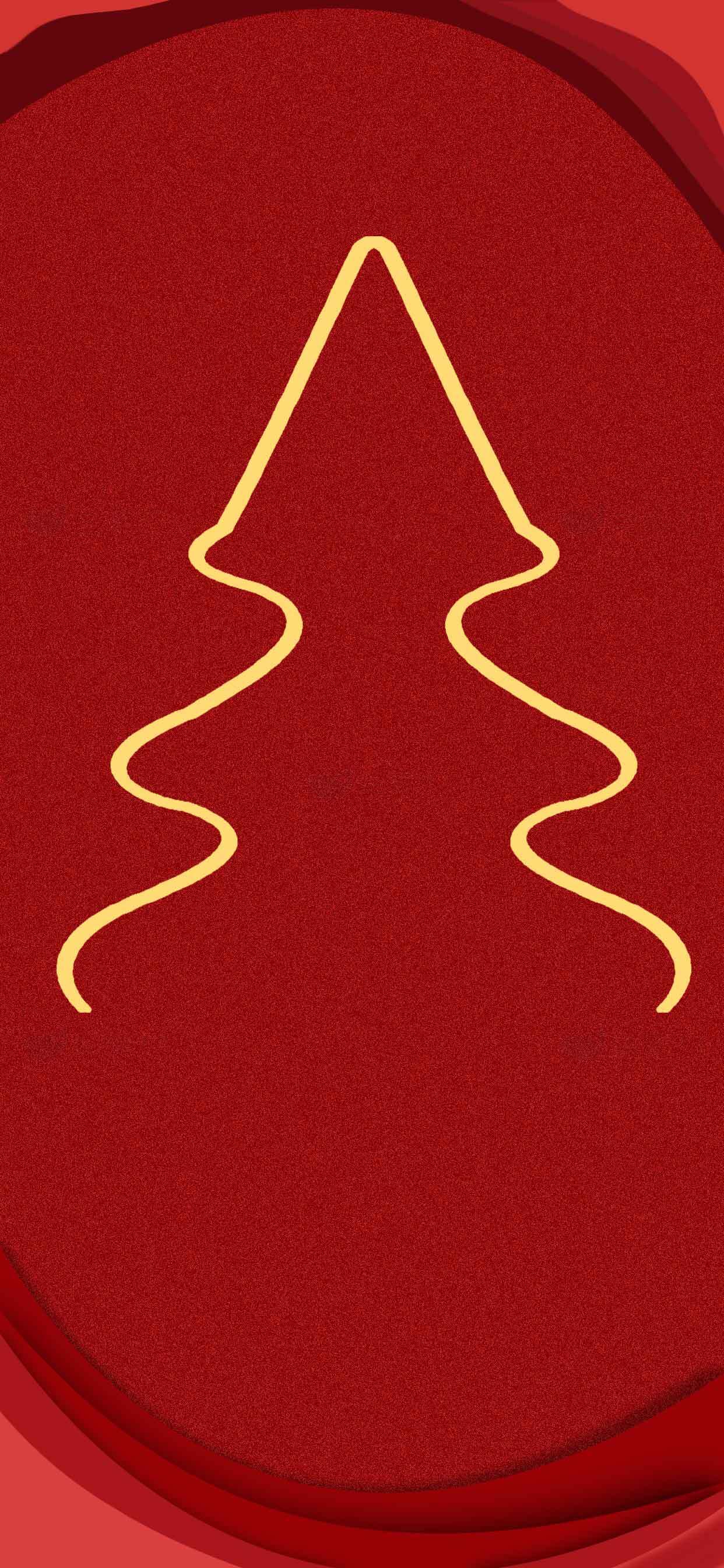 简约红色圣诞树设计图片素材