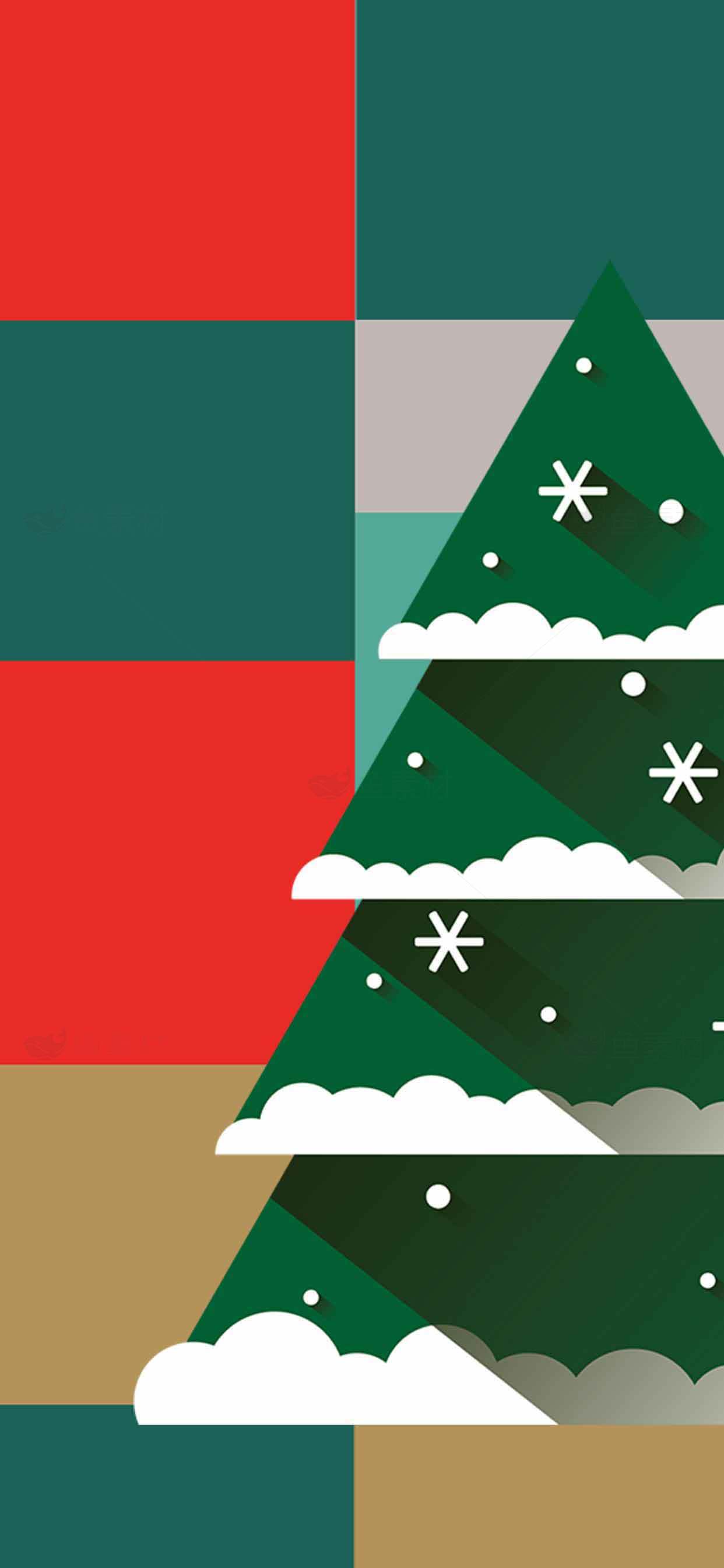 圣诞节简约风格圣诞树插画设计素材