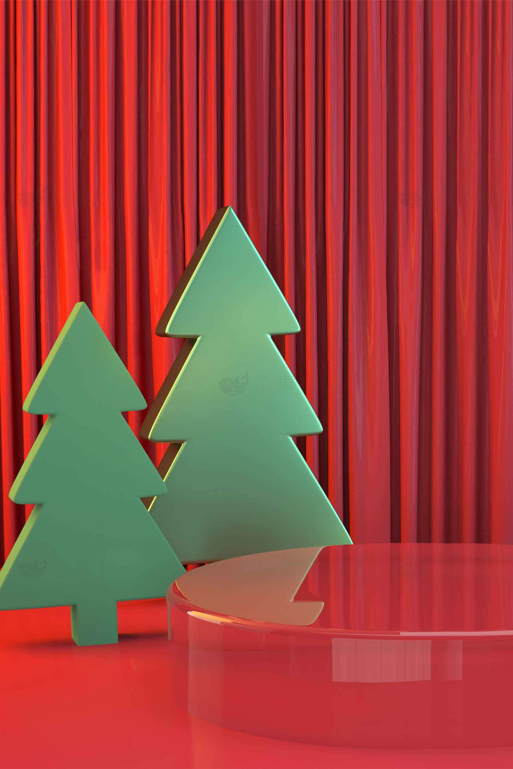 圣诞节红绿主题装饰背景图片素材