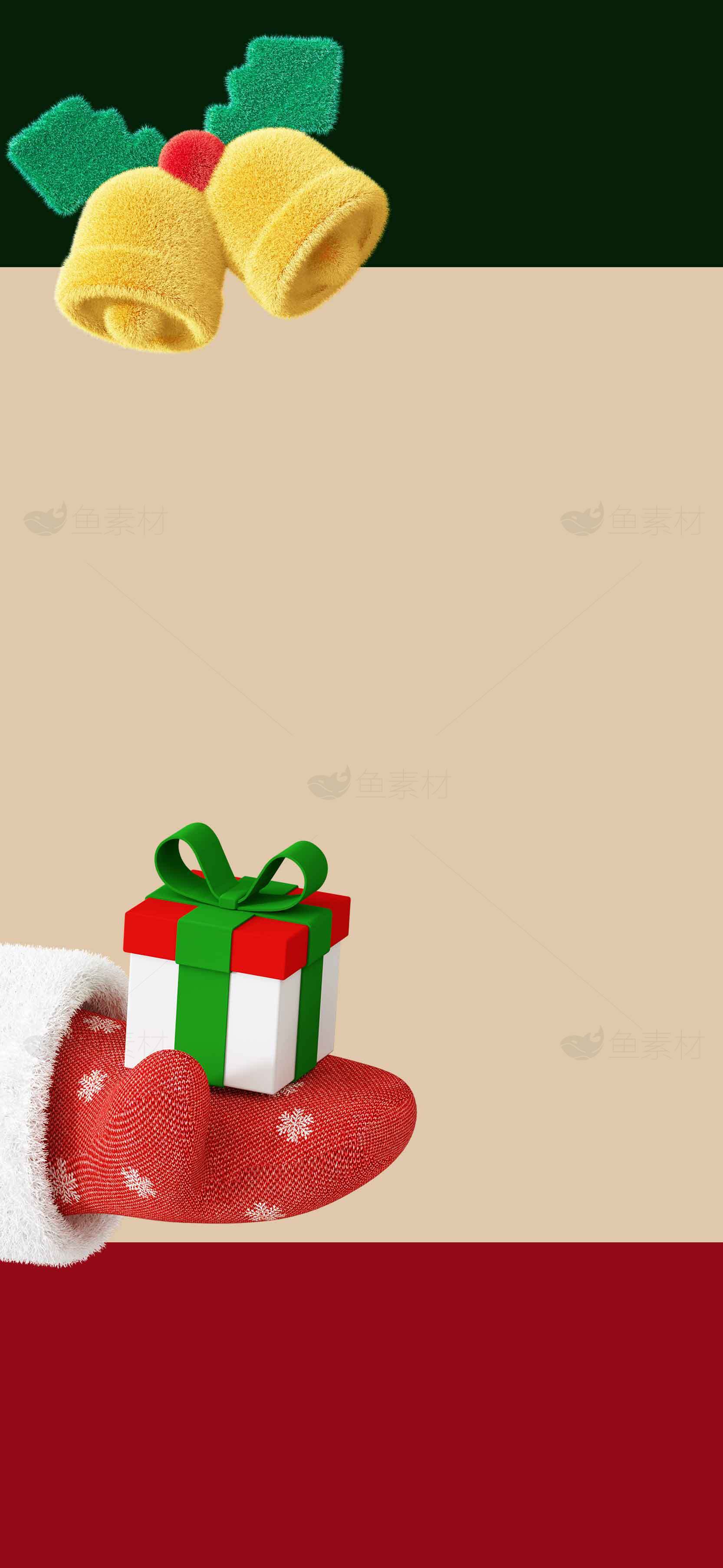 圣诞节礼物与节日装饰背景图片素材