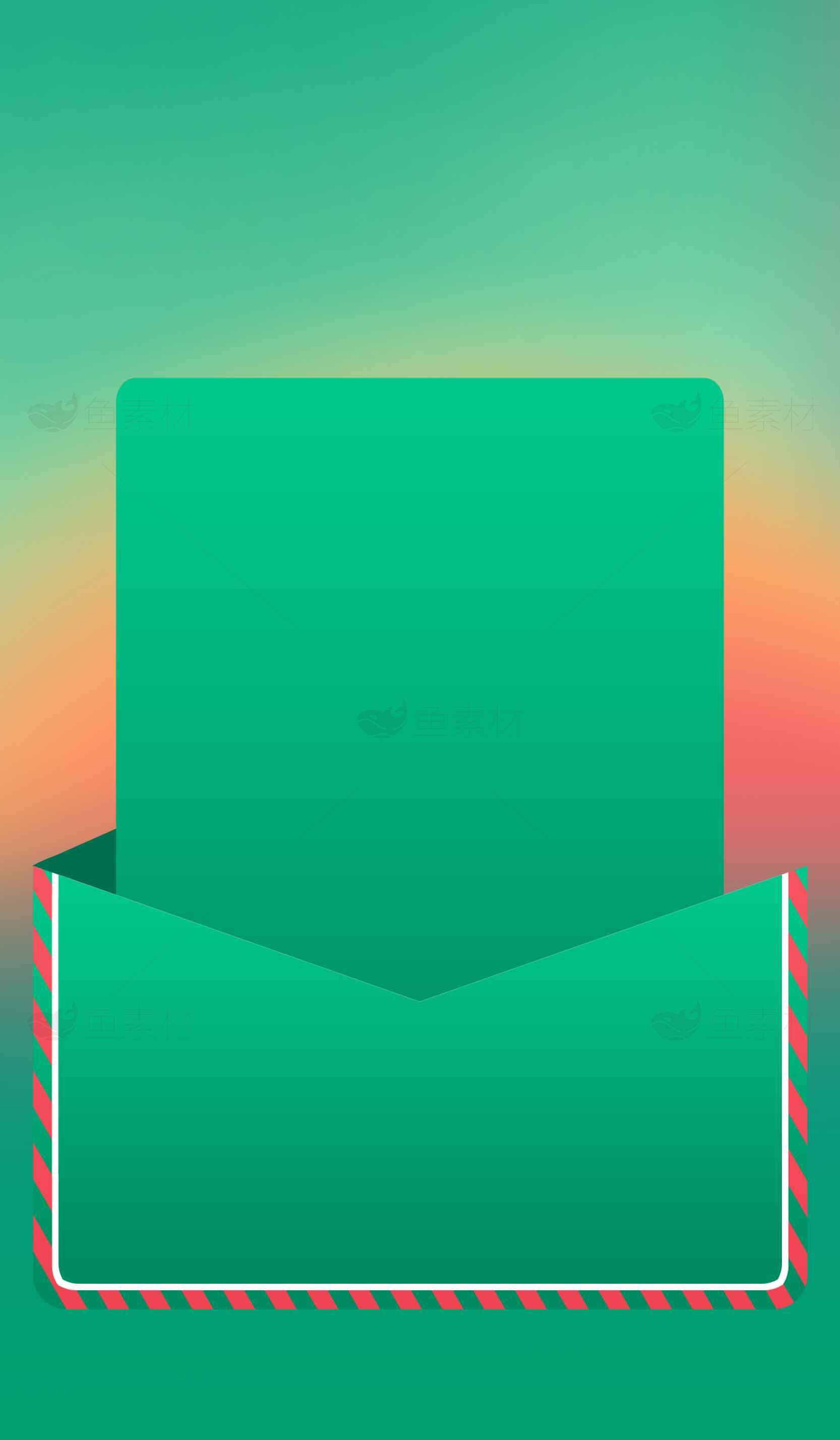 绿色信封与渐变背景设计图片素材