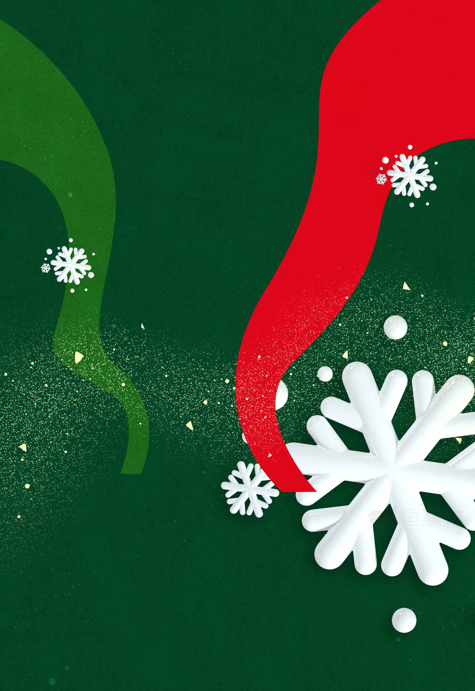 圣诞节绿色背景与红色装饰设计图片素材