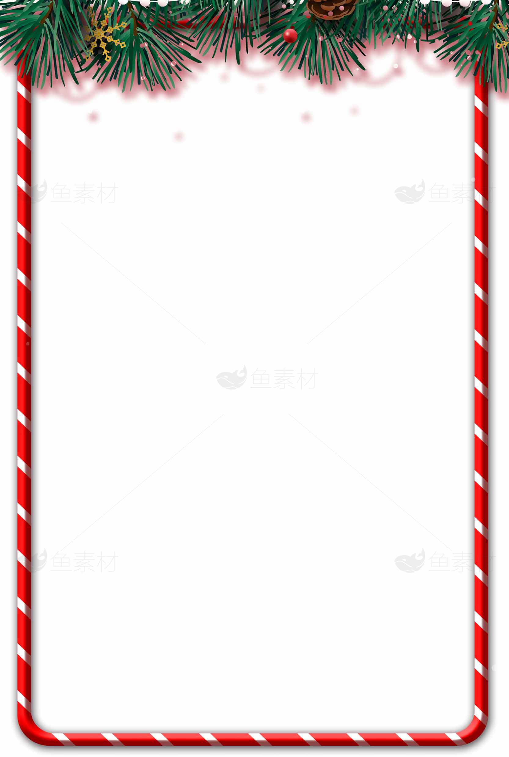 圣诞节红白条纹边框装饰图片下载素材