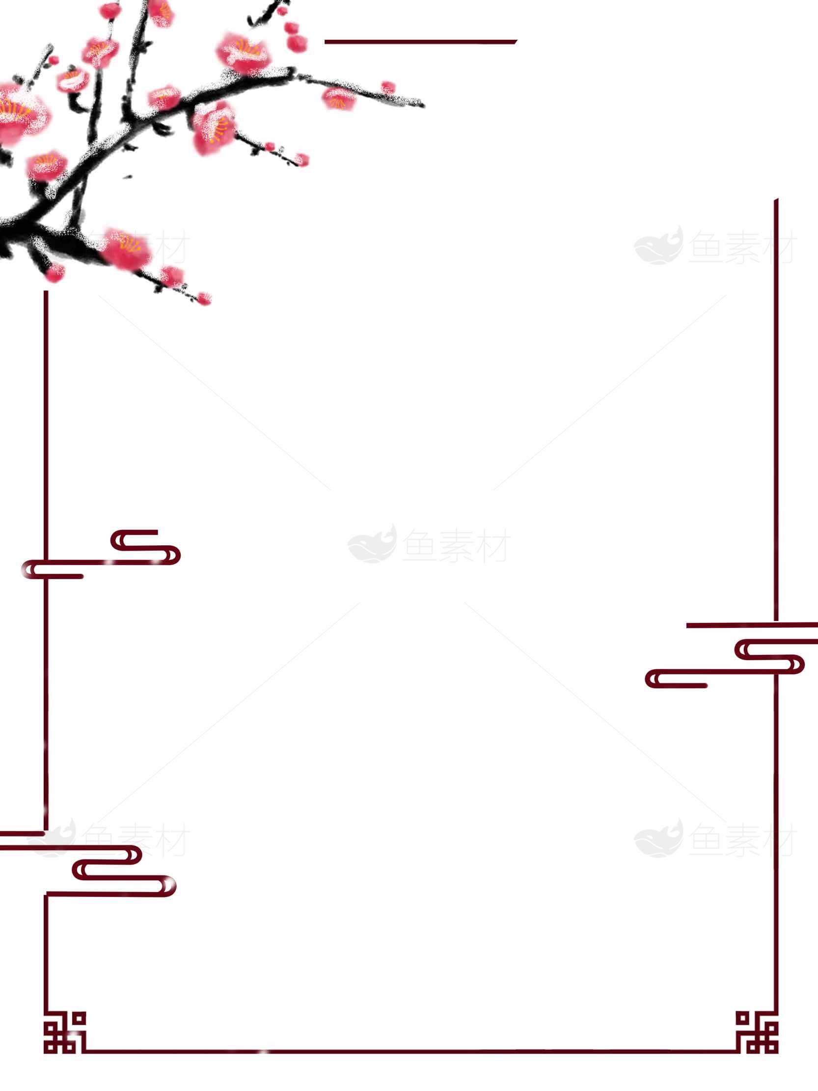 中国风梅花边框背景图片素材