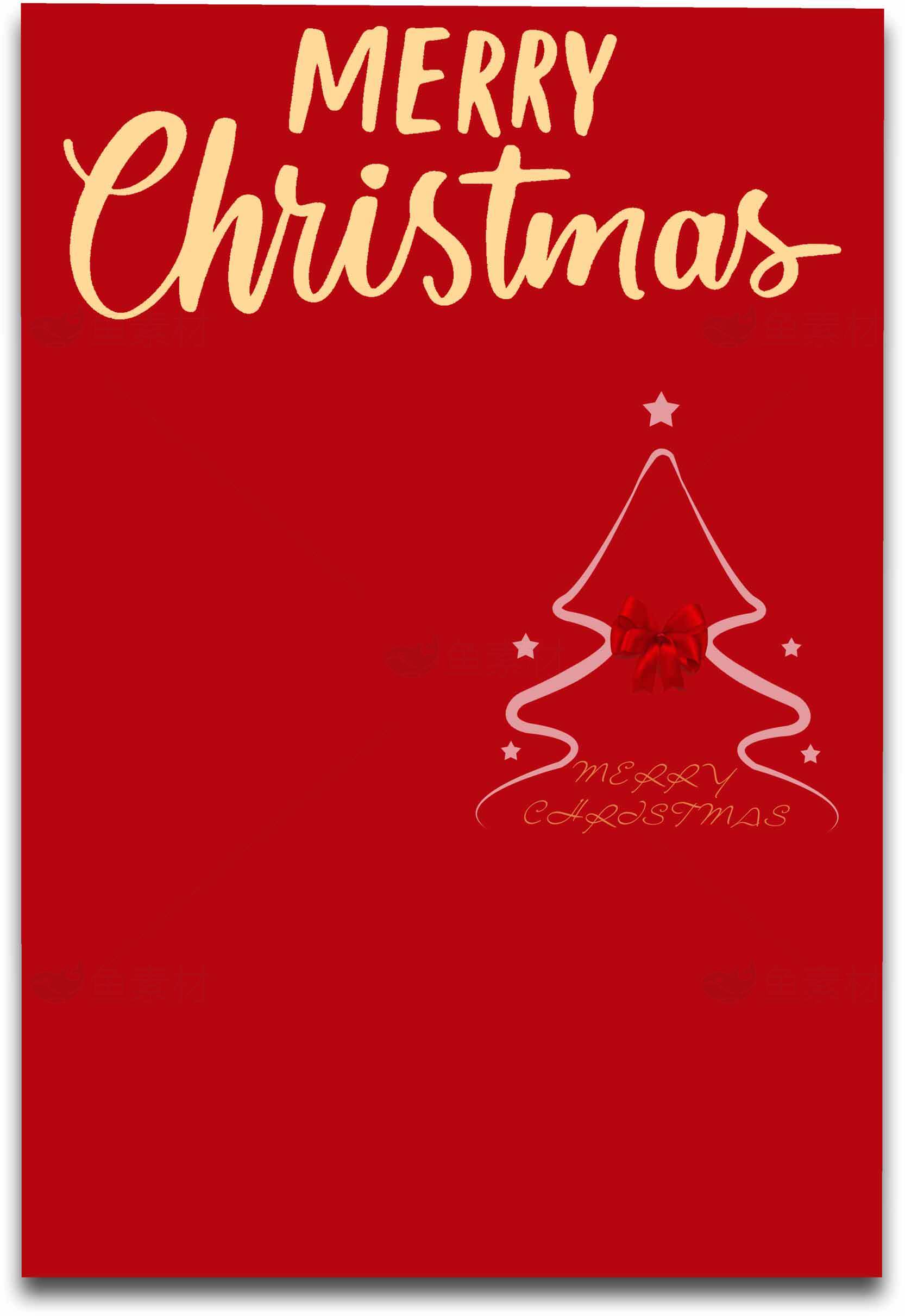 Merry Christmas红色圣诞节贺卡设计素材