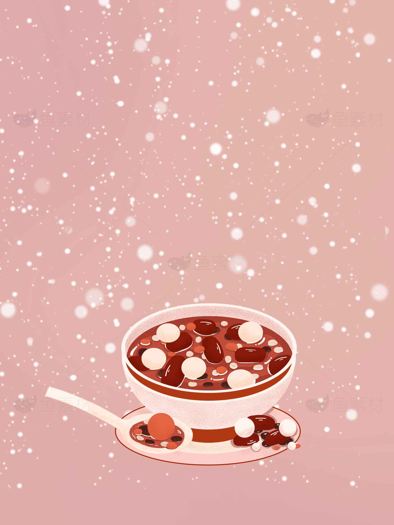 冬日暖心红豆汤插画图片素材