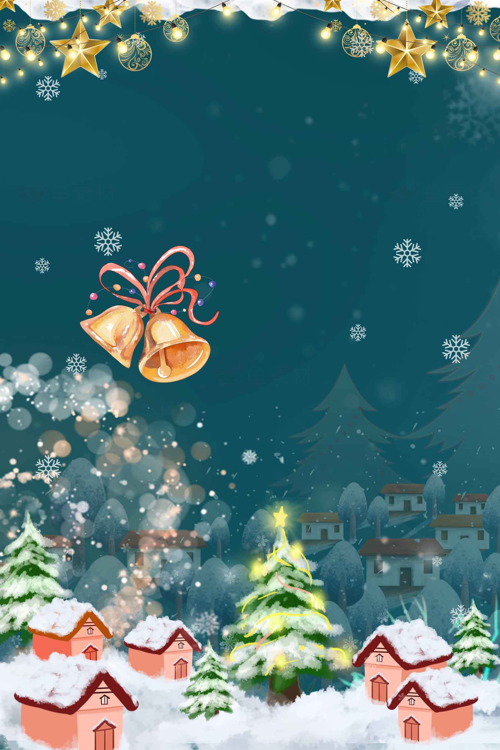 圣诞节冬季雪景背景图片素材