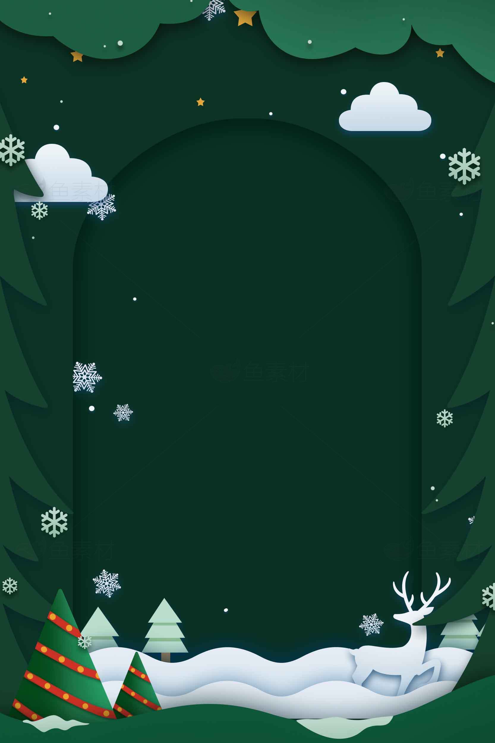 圣诞节绿色主题背景图片设计素材