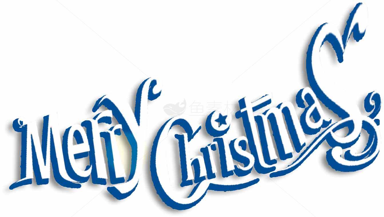 蓝色圣诞节艺术字体设计图片素材