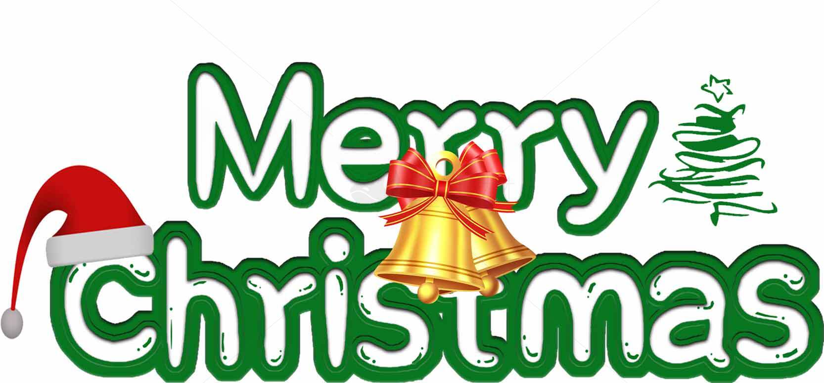 圣诞节祝福图片：Merry Christmas绿色主题设计素材