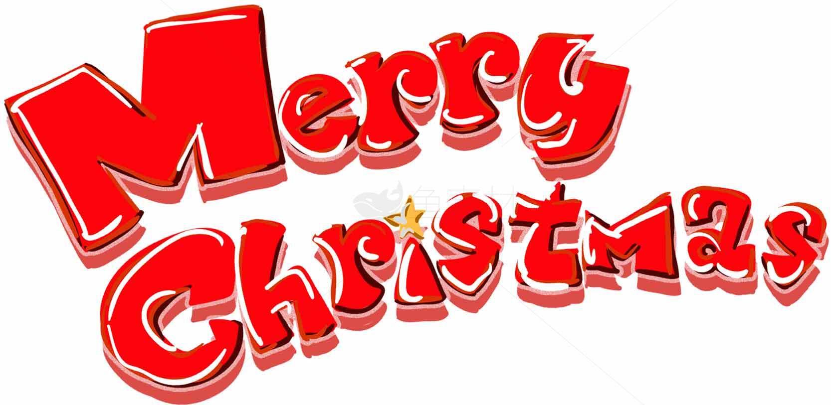 圣诞节祝福红色字体设计图片素材