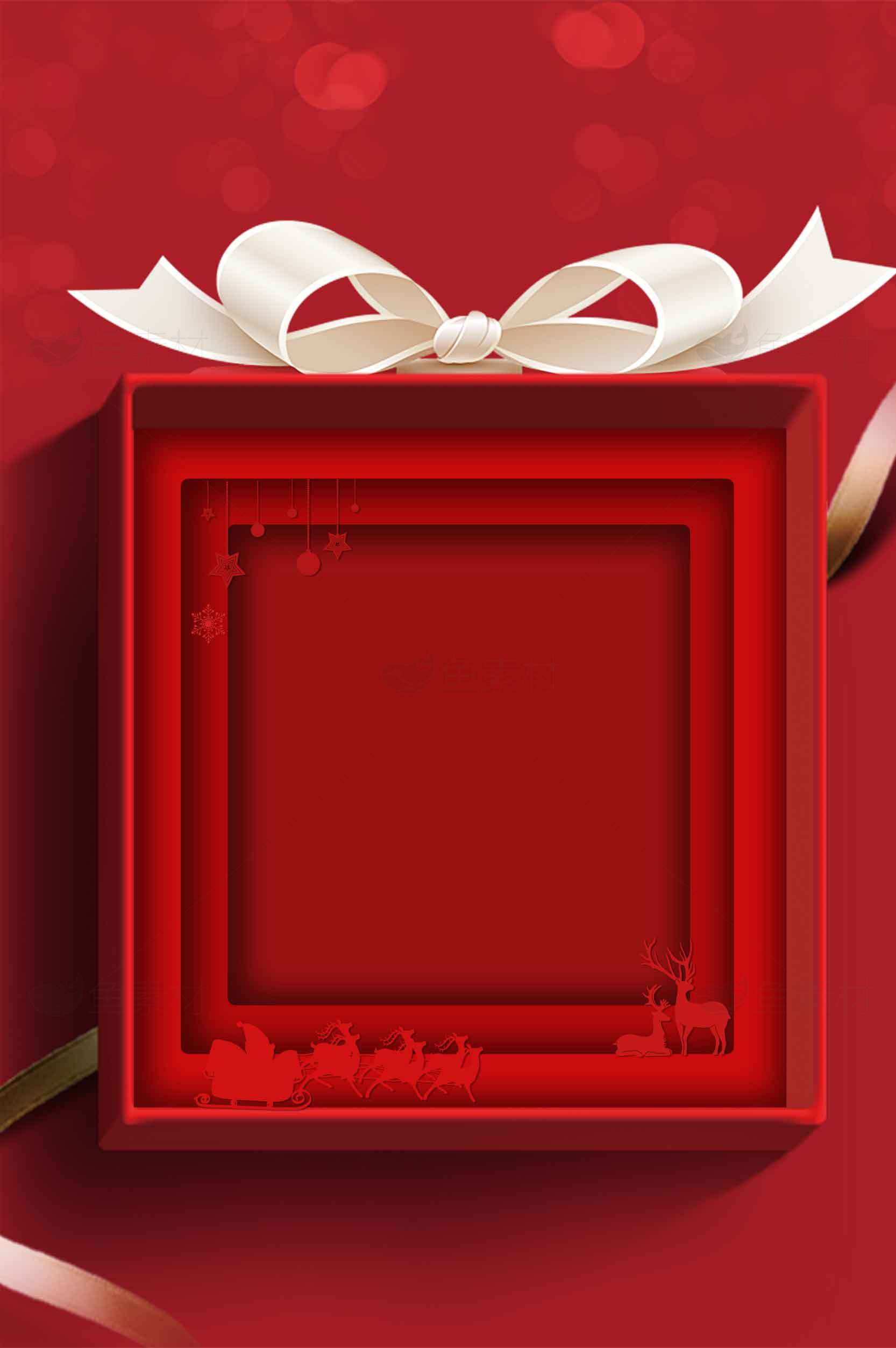 红色礼盒背景图片-节日装饰设计素材