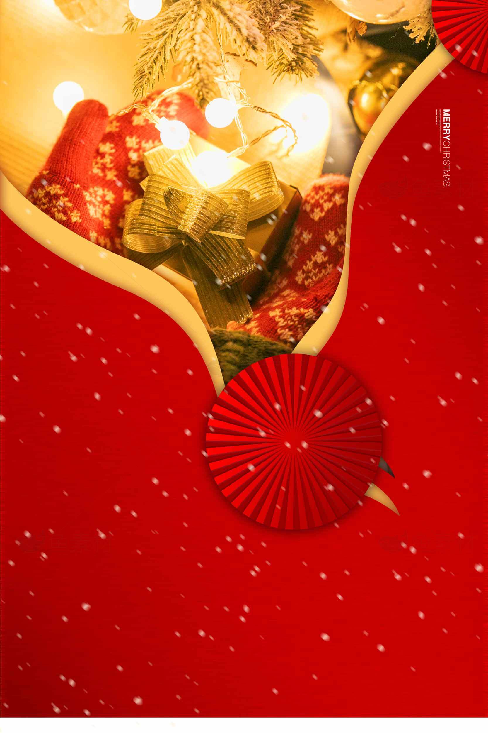 圣诞节红色主题装饰图片素材