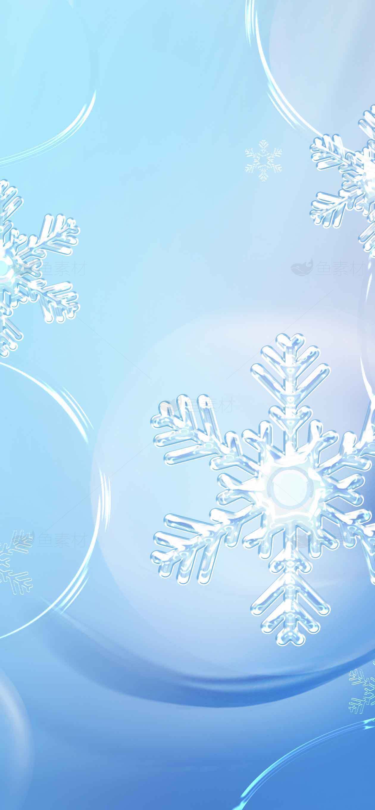 冰雪主题高清壁纸：晶莹剔透的雪花设计素材