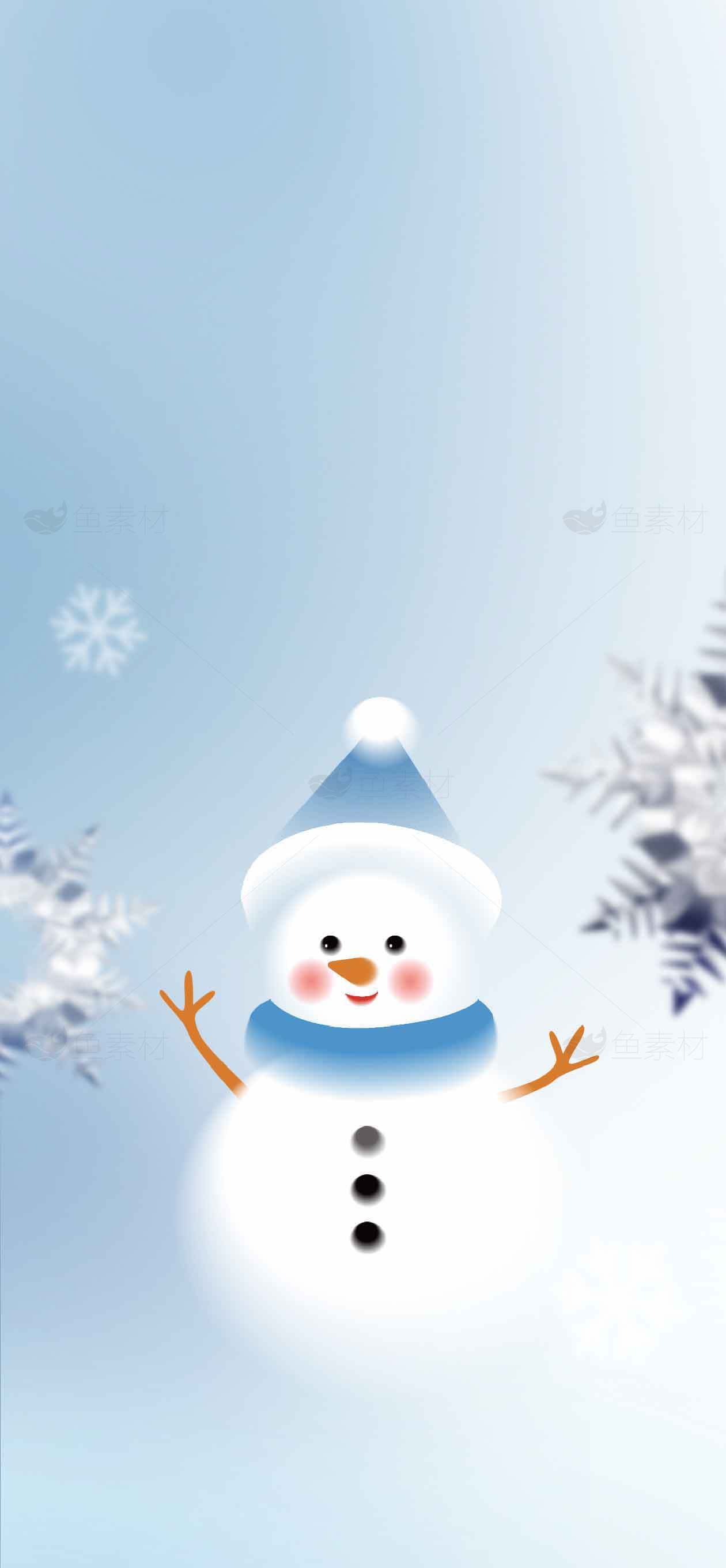 可爱雪人冬季背景图片素材