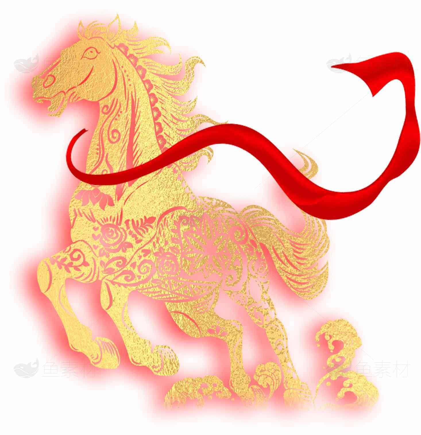 中国传统马年剪纸艺术图片素材