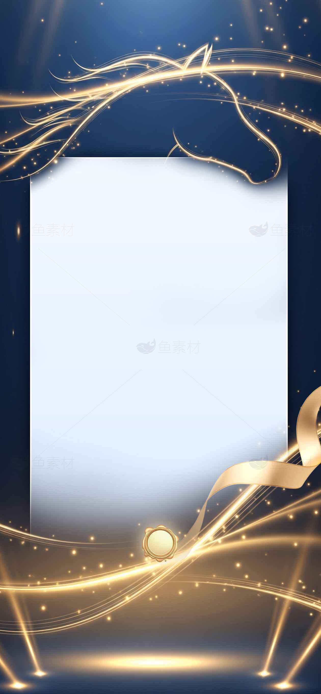 蓝金色高端马主题背景图片素材