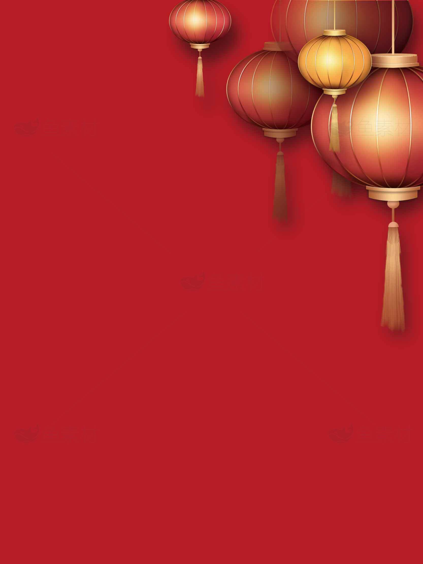 红色背景中国传统灯笼装饰图片素材