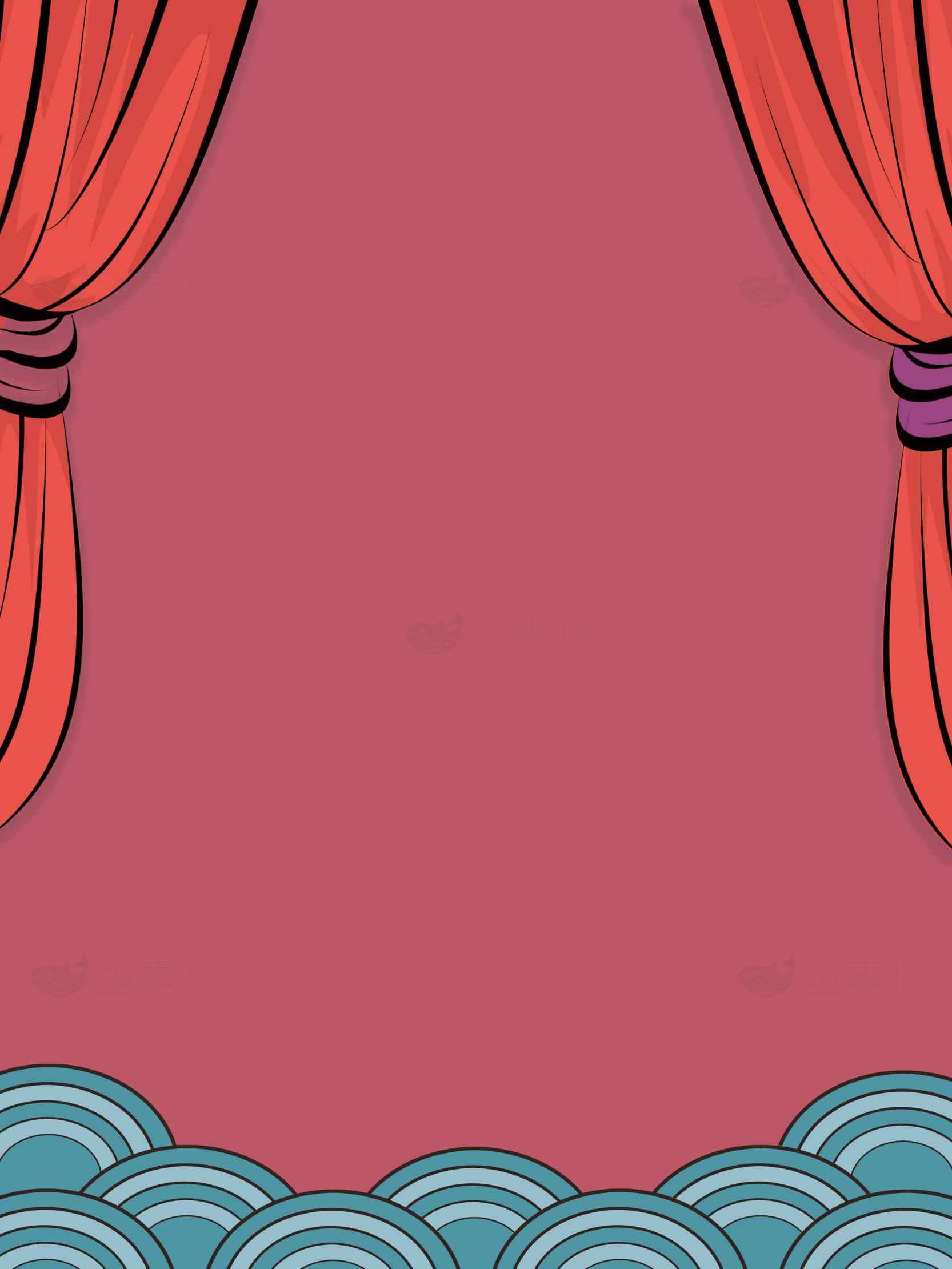 红色主题舞台背景设计素材图片