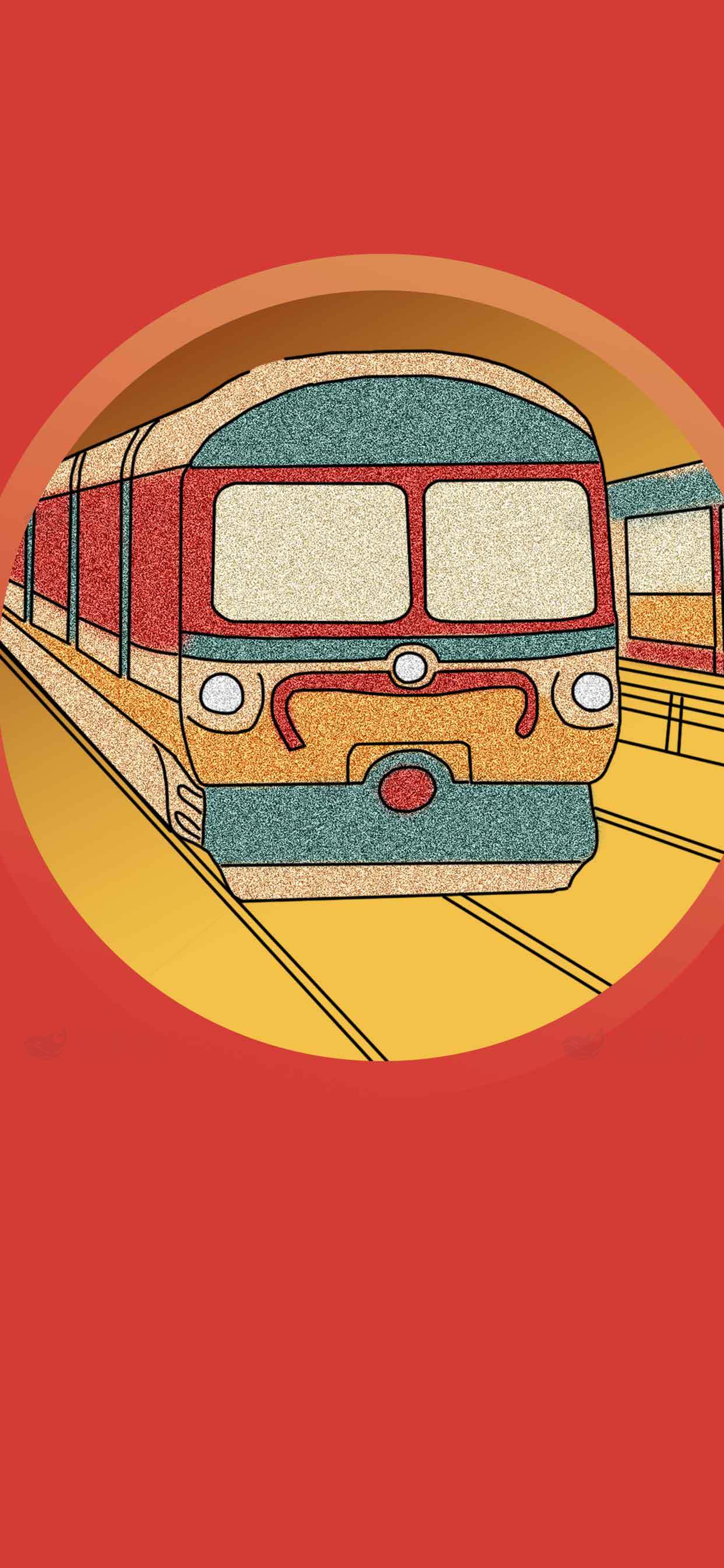 复古风格地铁插画设计素材