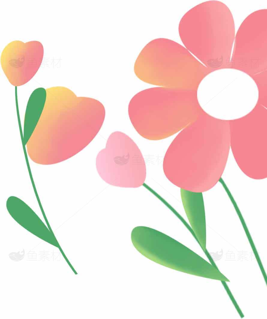 简约手绘花朵插画设计素材