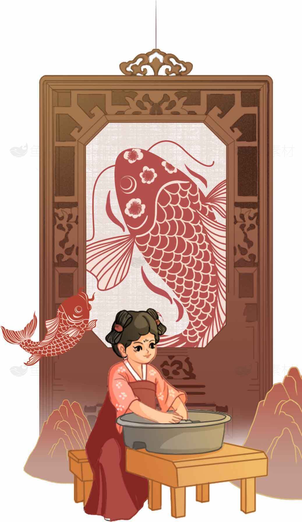 传统剪纸艺术与手工制作场景素材